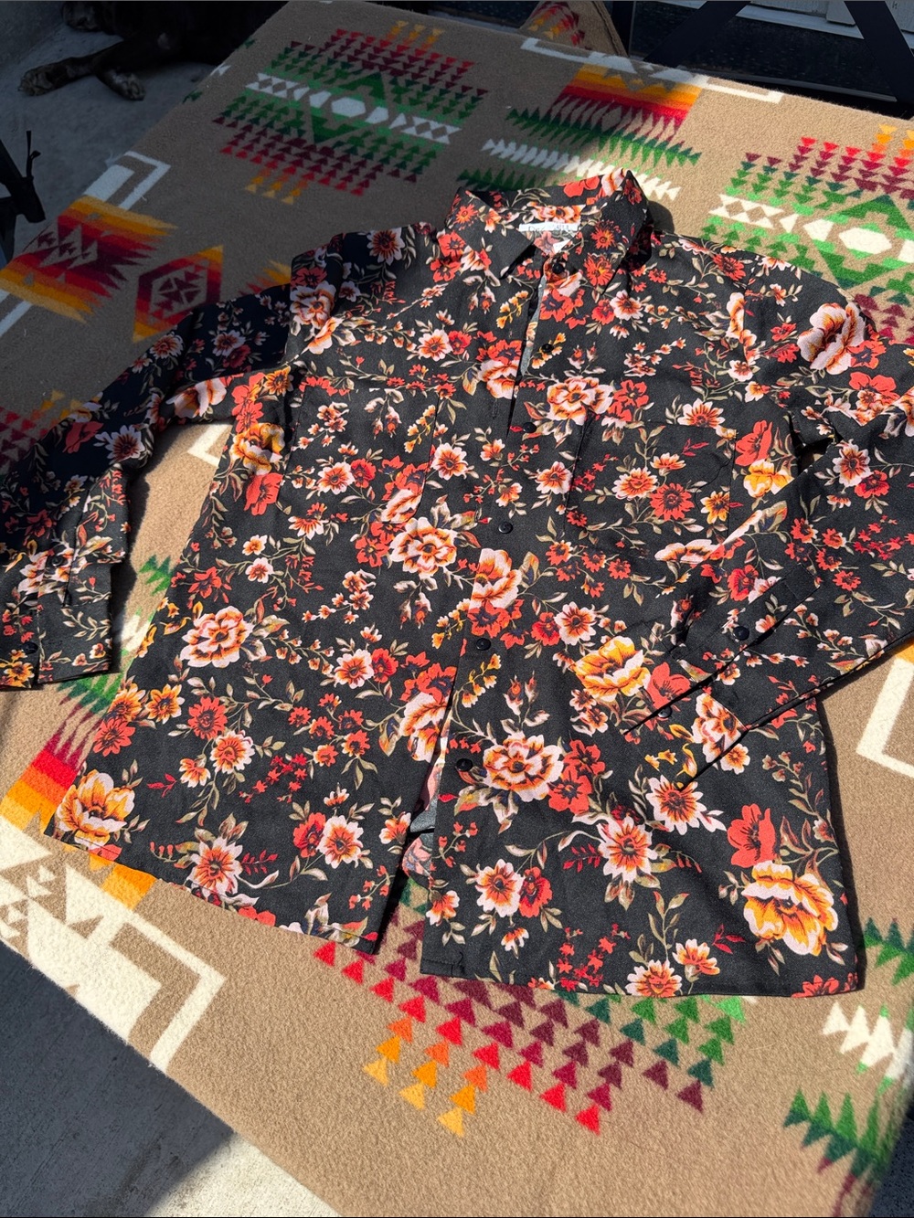 Floral Black Women's Top